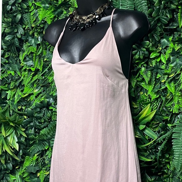 Aakkaa Dress Small Pink Slip Mini Spaghetti Straps Backless Halter Neck 3217 - Picture 6 of 9